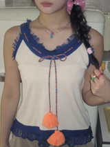 gleaming tiny star necklace [blue]