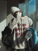 Flow Lettering Brush Hood Knit