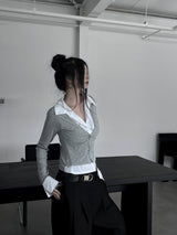 basic shirt レイヤードカーディガン (2color)