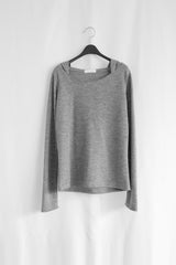 カッティングショルダーアンバールフードトップ(3colors)