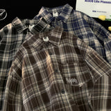 Pulse embroidered tartan checkered shirt (3 colors)