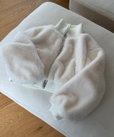 Soft crop fur zip up(3color)