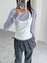 pleated wrap skirt pants (2color)