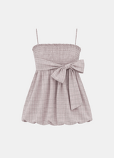 Solin Ribbon Check Babydoll Top