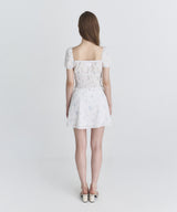 Floral flare skirt (White)