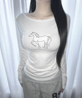 pony glitter tee (2colors)