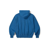 Garment dyed button hoodie / Pigment blue