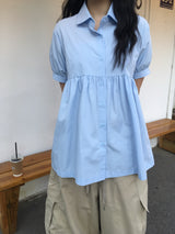 Shirred Collar Blouse