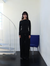 コーデュロイストラップパンツ (BLACK)