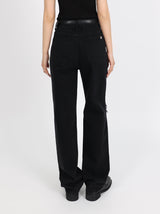DESTROYED SLIM WIDE FIT DENIM PANTS_BLACK code 6836