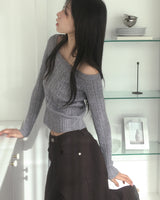 Linko Twisted Slim Fit Off-Shoulder Knitwear