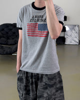 ルーアメリカンフラッグリンガーマッスルTシャツ