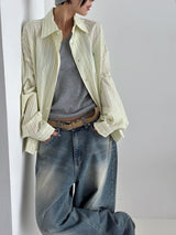 Pleddy Stripe Blouson Shirt (3color)