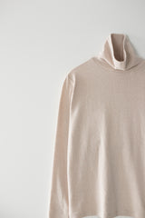 ベーシックタートルネックTシャツ (ベージュ)