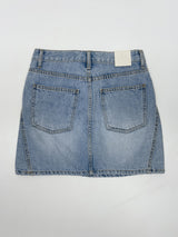 340 Curved Mini Denim Skirt
