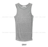 [U-BASIC] Skin Round Soft Ribbed Sleeveless