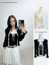 Lily Lace Sleeveless Cardigan Two-Piece Set