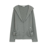 フーディドリボンカーディガン (グレー)