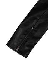 ANTIQUE ROSE SLIM RIDER JACKET #LEATHER BLACK