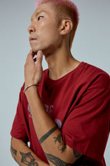EEERRR Distorted logo over-crop fit T-shirt (Wine)