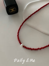 3mm red freshwater necklace