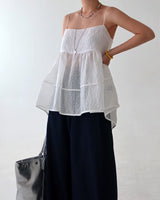 double ribbon jacquard bustier long blouse
