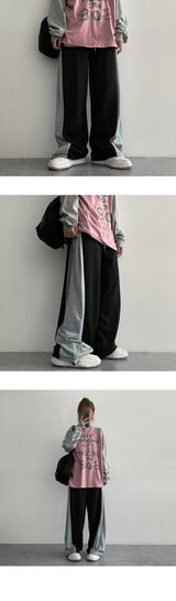 Doble Side Coloring Wide Sweatpants
