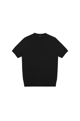Cable Knit Crewneck T-Shirt