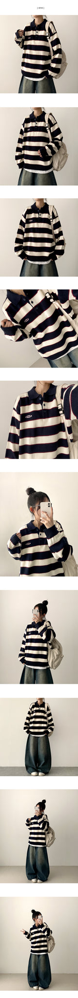 Ringb patch embroidery dangara collar button knit