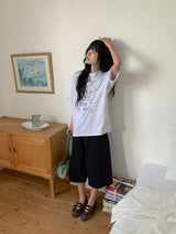 リツカ ドッグプリント ルーズフィット ショートスリーブ Tシャツ