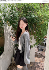 Nature Cashmere Crop Lambswool Knit Cardigan (9color)