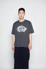 25SS ADLV ユニバースロゴショートスリーブTシャツ チャコール