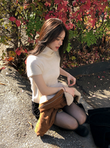 Forever Soft Turtle Neck Short Sleeve Knit (4color)