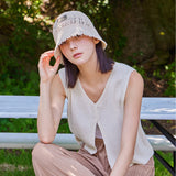 VA Plate Crochet Bucket Hat / Ivory