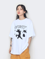 Black City Cat Short-Sleeved T-Shirt