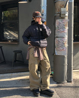 クルーウォッシュドバックアンダーポケットカーゴパンツ