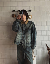 French Golden Work Denim Jacket