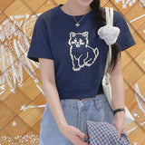 Pixel Meow Short-Sleeved Cropped T-shirt