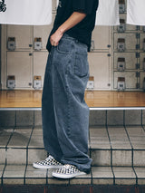 CARPENTER LOOSEFIT DENIM PANTS STONE BLACK