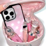 s ドット. (pinkwhite) グラスバンパーiPhoneケース
