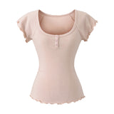 Evania Button Slim T-shirt