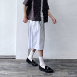 Side-Button Structured Shorts