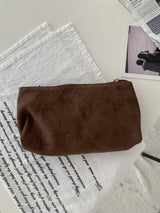 Brown Haze Flower Punching Suede Twist Shoulder Bag (Brown)