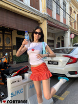 ストロベリープリーツミニスカート