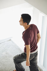 High ribbed henley neck half sleeves(Burgundy)