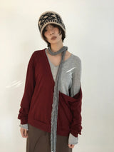 Ripi Side Button Knit+Scarf (4color)
