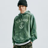 USN VTG DYEING HOODIE DUSTY GREEN