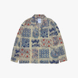 ethnic paisley open collar shirt_blue