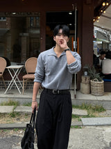 Modal open collar knitwear