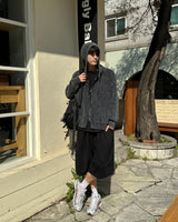 Maro Sweat One-Tuck Bermuda Pants(Gray)